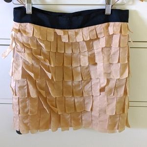 J.CREW  100% Silk Organza Tiered Fringe mini skirt